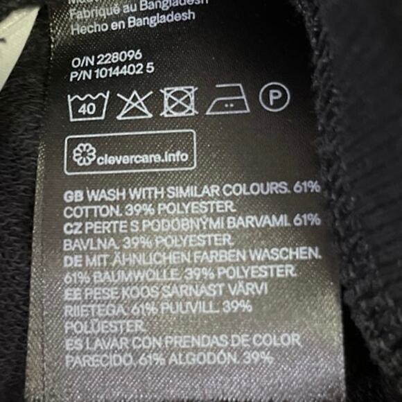 H&M Black High Rise Elastic Waist Drawstring Lounge Joggers Sweat Pants S - Picture 5 of 5